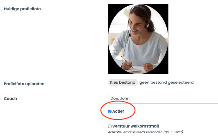 Client op actief-non-actief