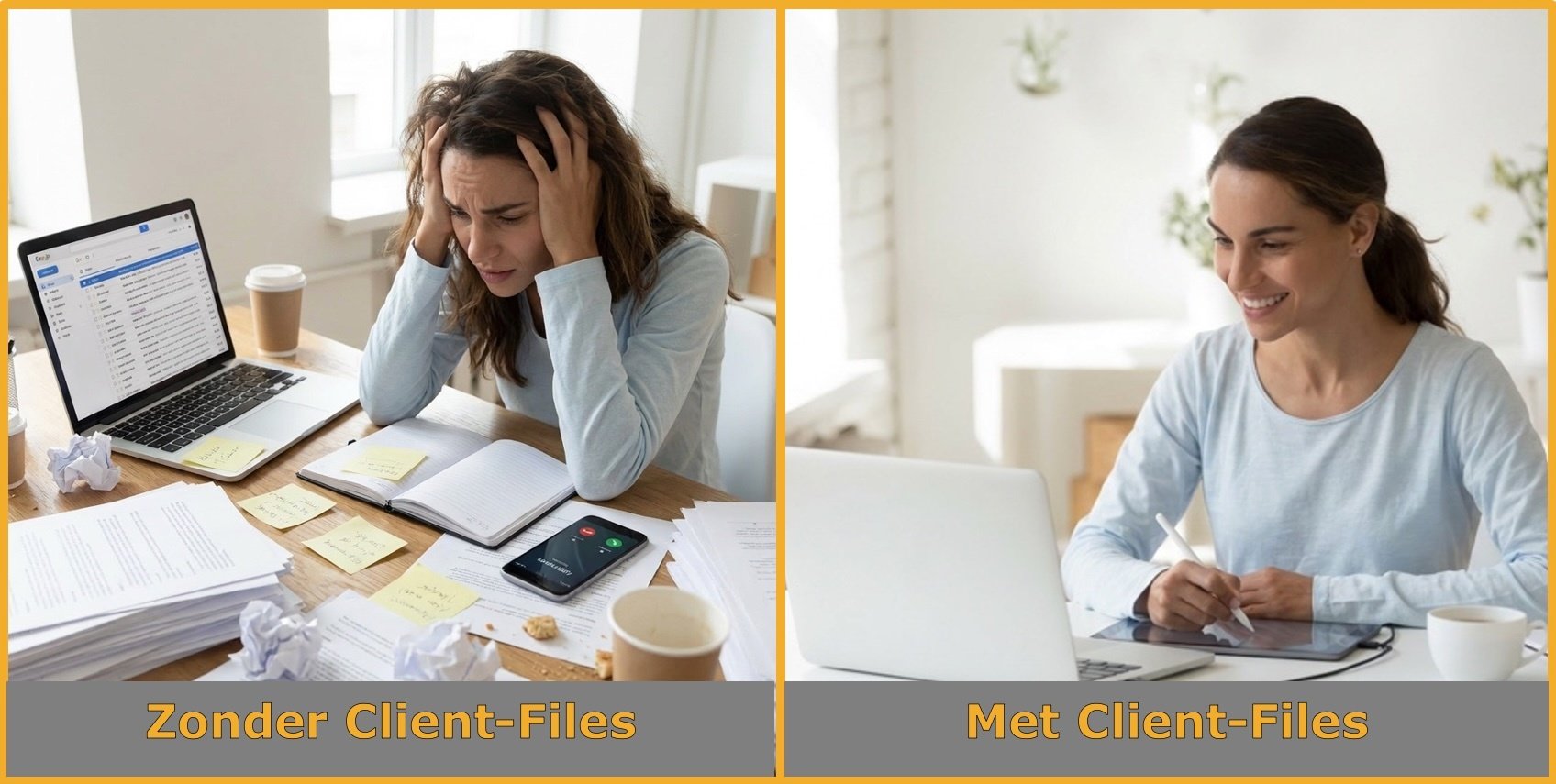 Zonder en met Client-Files Zonder en met Client-Files